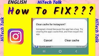 Clear cache for Instagram Instagram closed because this App has a Bug [upl. by Adieno711]