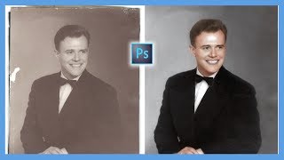 How to Repair and Colorize Old Photos Adobe Photoshop CC Tutorial [upl. by Sucramel536]