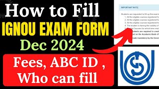 Ignou Dec 2024 Exam Form Release How to Fill ignou exam form dec 2024 step by step [upl. by Aneev360]