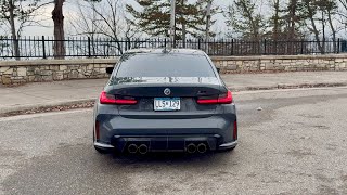 BMW G80 M3 Akrapovic Exhaust  Valvetronic Midpipe  SOUND CLIPS [upl. by Frazer]