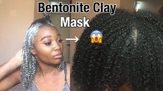 Bentonite Clay Mask Natural Hair Wash Day [upl. by Leuqcar]