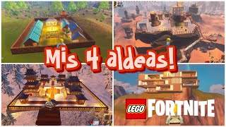 Mis cuatro aldeas en LEGO Fortnite Desde la primera que hice hasta la última Nivel PRO MAX 😈 [upl. by Ensoll]