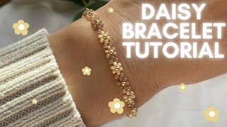 Easy Beaded Daisy Bracelet Tutorial DIY Jewelry [upl. by Alveta]