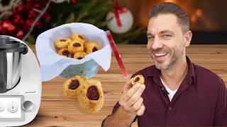 Super einfache Engelsaugen Deine Plätzchen Stars für Weihnachten  Thermomix® Rezept [upl. by Trinetta351]