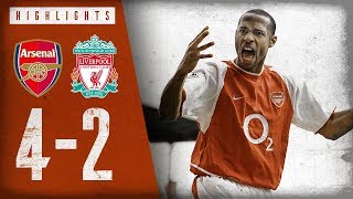 HENRY WITH A WORLDIE  Arsenal 42 Liverpool  Highlights  April 9 2004 [upl. by Bessy]