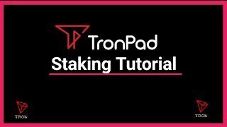 How to stake on Tronpad Tronpad staking [upl. by Maurilia]