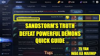 MIR 4  SANDSTORMS TRUTH  DEAFEAT POWERFUL DEMONS  PHANTOM WOODS MISSION QUICK GUIDE [upl. by Arrahs299]