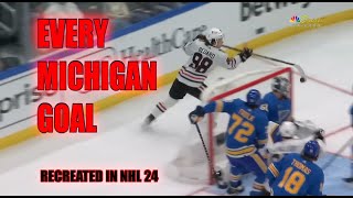 Every NHL MichiganLacrosse Goal Recreated in NHL 24 20192024 [upl. by Cati]