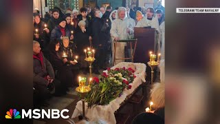 First images of Navalnys casket inside the church [upl. by Adnoluy52]