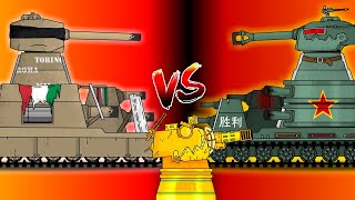 KV44 Tournament Italian KV44 vs Chinese KV44  cartoon about tanks [upl. by Russom]