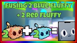 Fusing 2 blue fluffy  2 red fluffy in Pet SImulator X [upl. by Ellocin]