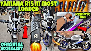 Yamaha R15 M new modification  R15M modified accessories  Yamaha R15 V4  R15m exhaust akrapovic [upl. by Enomed]