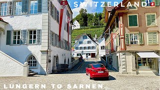 From Lungern to Sarnen  Beautiful Road in Switzerland🚘 magnificent Lungern and Sarnen Lakes [upl. by Sivek]