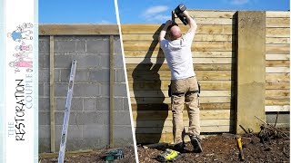 HOW TO TRANSFORM AN OLD BLOCK WALL  DIY Timber Cladding [upl. by Hctud956]