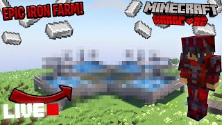 BUILDING the MOST EPIC IRON FARM in Minecraft Hardcore LIVE [upl. by Nwahsear]