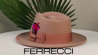 Ferrecci 100 Australian Wool Dusty Pink Crushable Fedora Hat [upl. by Ahsinhoj]