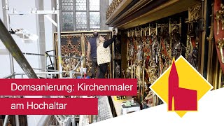 Frische Farbe für mittelalterliche Figuren Kirchenmaler saniert im Eichstätter Dom [upl. by Ulane]