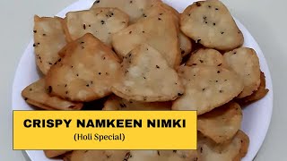 Crispy Namkeen Nimki Recipe  Tikona Mathri Recipe  Tea Time Snacks  Holi Special Recipe [upl. by Elazaro116]