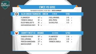 MCA  West  One Day  Div B Finals Round 1County West CC  Orange vs GlenOrdenThundersGreen [upl. by Lietman876]