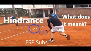 Hindrance  what does it means ITF Rule 26 esp subs [upl. by Armington]