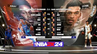 NBA 2K24 Next Gen Full Gameplay Thunder vs Spurs 4K nba 2k24 gameplay NBA 2K24 Gameplay PS5 [upl. by Nidnerb231]