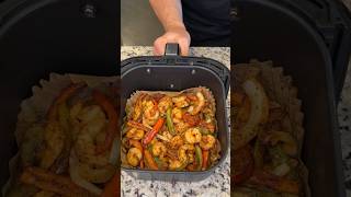 Air fryer shrimp fajitas 🍤 shorts [upl. by Dranrev]