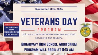 2024 Broadway High School Veterans Day Program [upl. by Lucias]