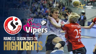 Team Esbjerg vs Vipers Kristiansand  Round 11  EHF Champions League Women 202324 [upl. by Nayr]