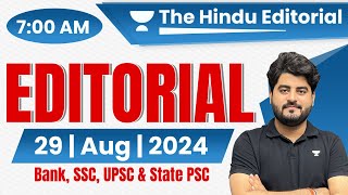 29 August 2024  The Hindu Analysis  The Hindu Editorial  Editorial by Vishal sir  Bank SSCUPSC [upl. by Nafis610]