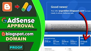 AdSense Approval on BLOGSPOTCOM Domain ✅ Proof [upl. by Yleme86]