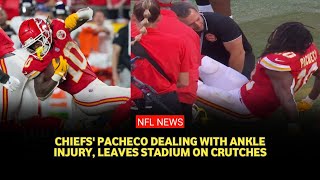 Andy Reid gives troubling update on Isiah Pachecos ankle injury and Mahomes trembles [upl. by Auqenehs289]