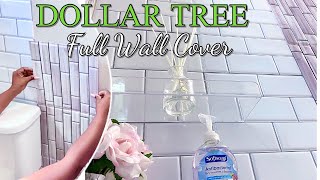 NEW DOLLAR TREE Bathroom Wall DIY Floor To Ceiling EASY BATHROOM MAKEOVER [upl. by Sid806]