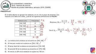 Pregunta modelo medidas de posición P61 M2019 [upl. by Corry631]