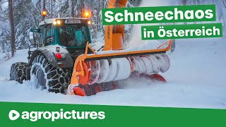 Winterdienst in Österreich mit Fendt Traktoren  Schneechaos 2019  Lener Hackgut GmbH [upl. by Dre827]