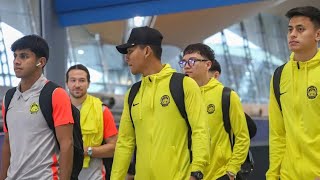 Skuad Harimau Malaya kendalian Pau Marti di KLIA Sepang Sebelum Berlepas ke Bangkok Thailand [upl. by Oreves503]