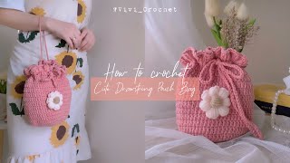 🌼 How to Crochet Drawstring Pouch Bag  Beginner Friendly 🌼 [upl. by Maurilia360]