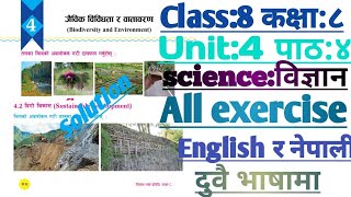 Class 8  Science and Technology  unit 4  Biodiversity amp Environment  4142All exercise solved [upl. by Analos194]