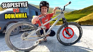 GNARLY DOWNHILL MTB TRAILS ON A PURE SLOPESTYLE BIKE  WILL IT WORK [upl. by Leandra]