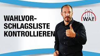 Wie muss der Wahlvorstand die Wahlvorschlagsliste kontrollieren  Betriebsrat Video [upl. by Wemolohtrab]