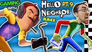 HELLO NEIGHBOR vs ME BASEMENT RACE CHALLENGE IRL GAMING Alpha 3 SECRETS REVEALED FGTEEV Part 9 [upl. by Milah]