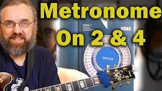 Metronome on 2 amp 4  How to get started practicing 2amp4 swing feel  Jazz Guitar Lesson [upl. by Longwood]