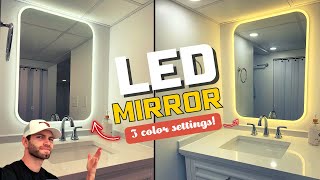 LED Bathroom Mirror How to Install a LED Vanity Mirror  DIY [upl. by Alfonse809]