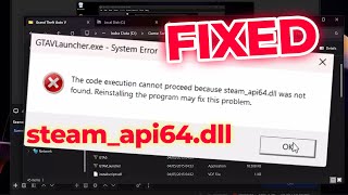 SOLVED GTA V Steamapi64dll was not found or XINPUT13dll missing 2024 [upl. by Nwahsed]