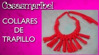 Crea collares con tela de camiseta o trapillo [upl. by Aicineohp]