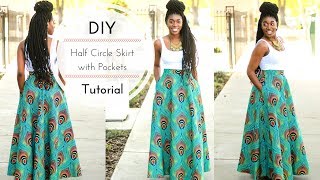 DIY Half Circle Skirt with Pockets Part 3 [upl. by Aryajay]