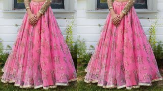 Lehenga sewinglehenga ki cuttinglehenga stitching easy step full circle lehenga cutting stitching [upl. by Nevak508]