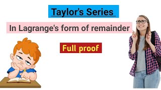 Taylors Theorem in Lagranges remainder form [upl. by Aramanta]