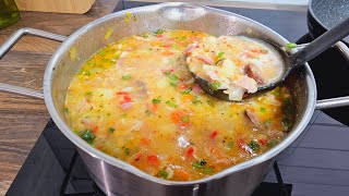 Omas leckeres Rezept für Kartoffelsuppe mit Linsen und geräucherter Wurst [upl. by Kirtley594]