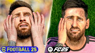 EA FC 25 vs eFootball 2025 Comparison  Gameplay Graphics Player Animation Celebrations etc [upl. by Magnien]