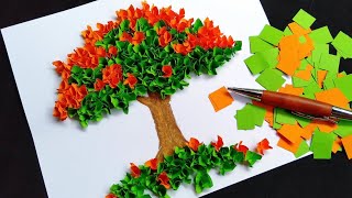 How to Make Paper Tree  DIY 3D Paper Tree  Origami Paper Tree Wall Decor [upl. by Ahsitel155]